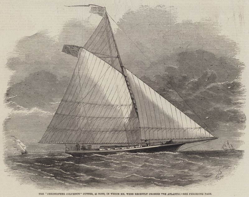 The Christopher Columbus Cutter, 45 Tons, in which Mr Webb Recently Crossed the Atlantic by Edwin Weedon