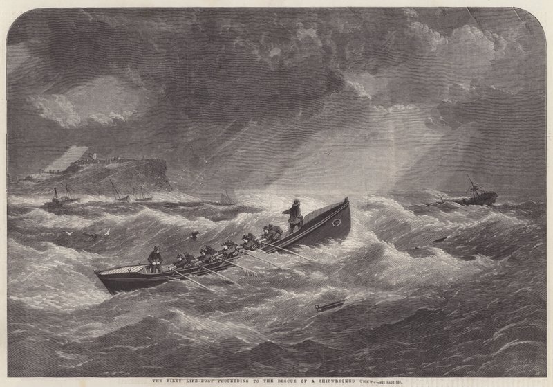 The Filey Life-Boat proceeding to the Rescue of a Shipwrecked Crew by Edwin Weedon