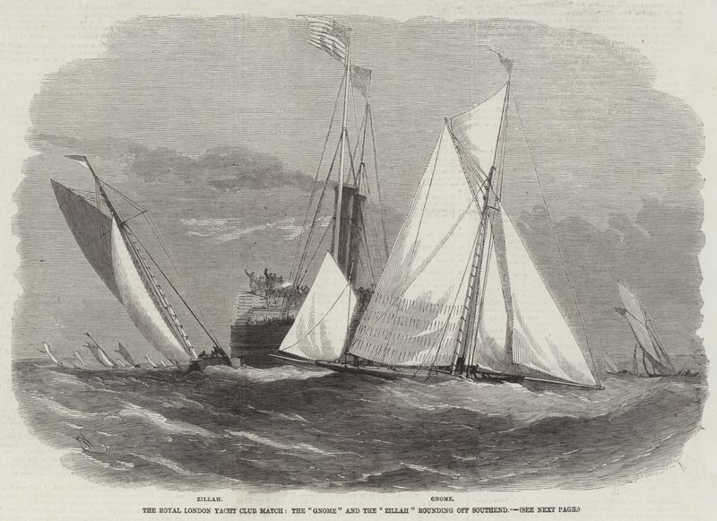The Royal London Yacht Club Match, the Gnome and the Zillah rounding off Southend by Edwin Weedon