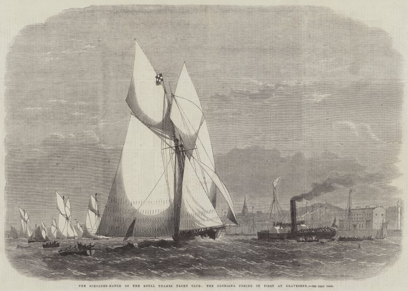 The Schooner-Match of the Royal Thames Yacht Club, the Gloriana coming in First at Gravesend by Edwin Weedon