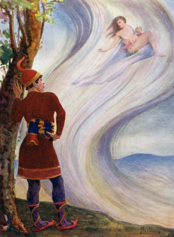 A Great Whirlwind Arose and It Bore Her Away with Her Child by Edwin Arthur Norbury