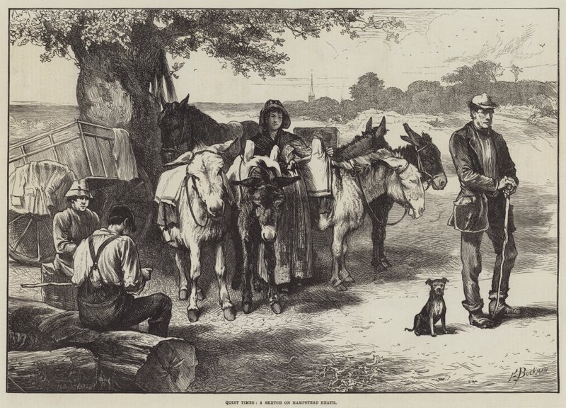 Quiet Times, a Sketch on Hampstead Heath by Edwin Buckman
