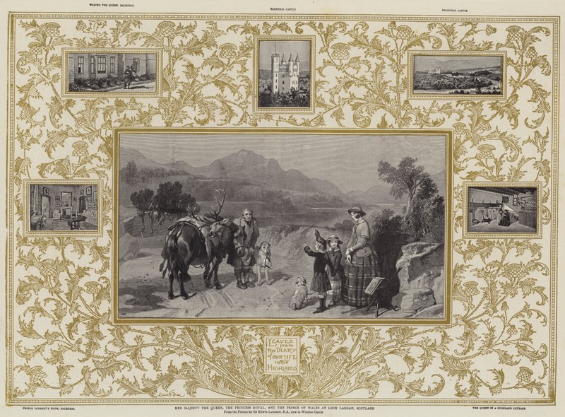 Her Majesty the Queen, the Princess Royal, and the Prince of Wales at Loch Laggan, Scotland by Edwin Landseer