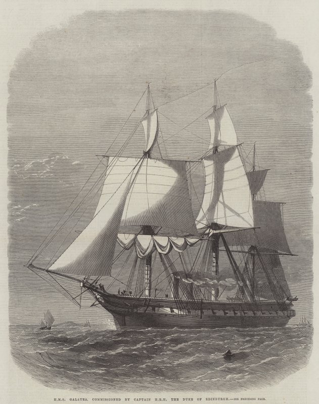 HMS Galatea, Commissioned by Captain HRH the Duke of Edinburgh by Edwin Weedon