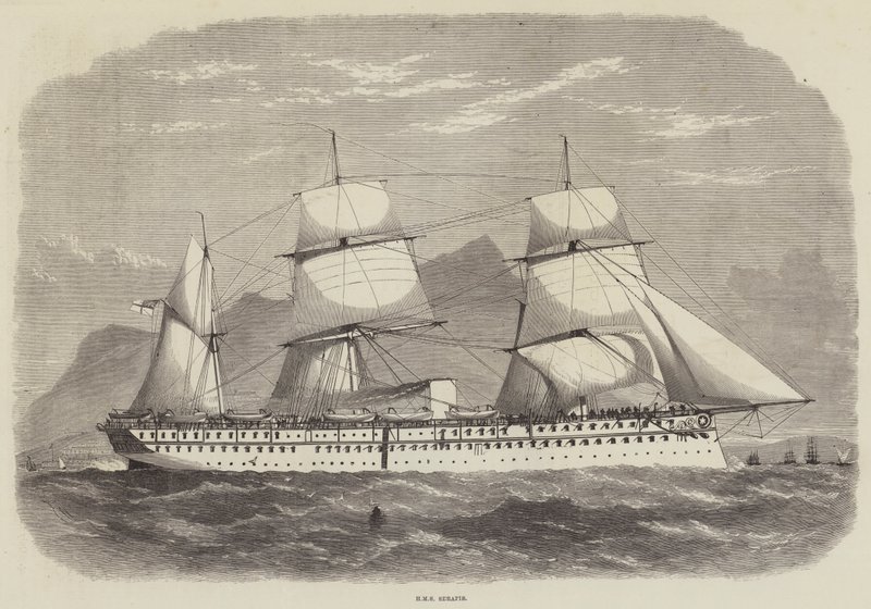 India and the Prince of Wales, HMS Serapis by Edwin Weedon