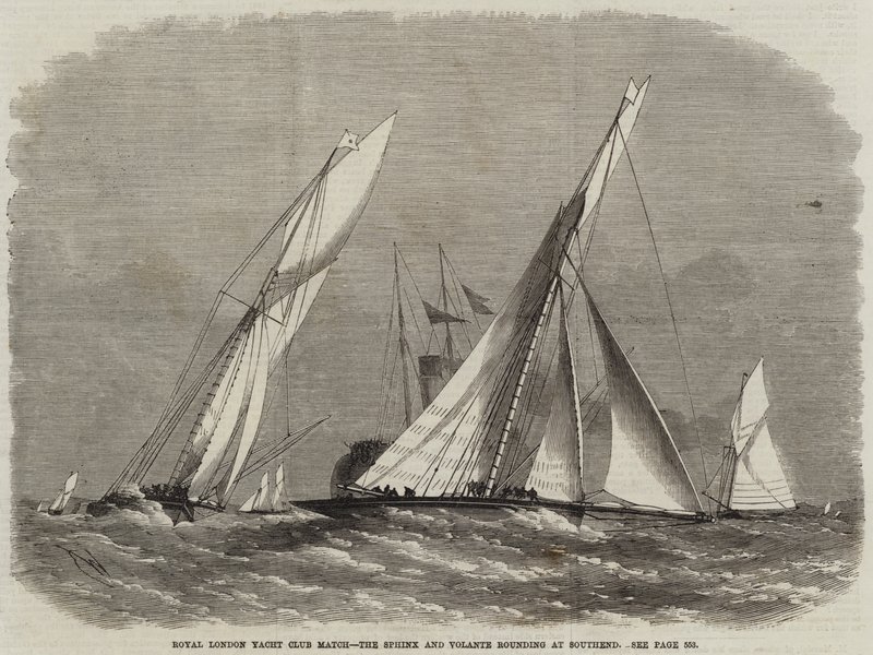 Royal London Yacht Club Match, the Sphinx and Volante Rounding at Southend by Edwin Weedon