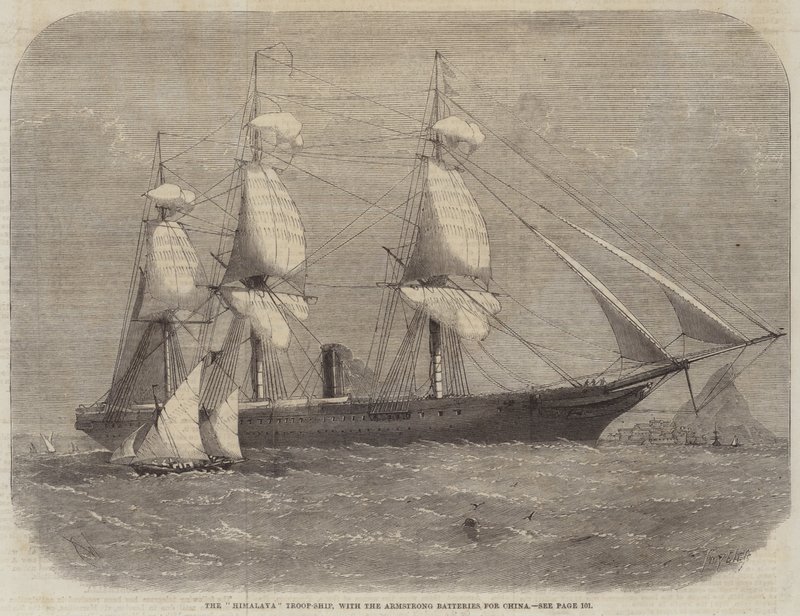 The Himalaya Troop-Ship, with the Armstrong Batteries for China by Edwin Weedon