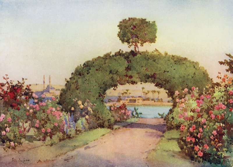 A Rose-Garden at Giza, and View of Cairo by Ella Du Cane