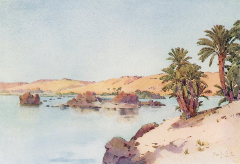 The Cataract Basin from Elephantine Island by Ella Du Cane