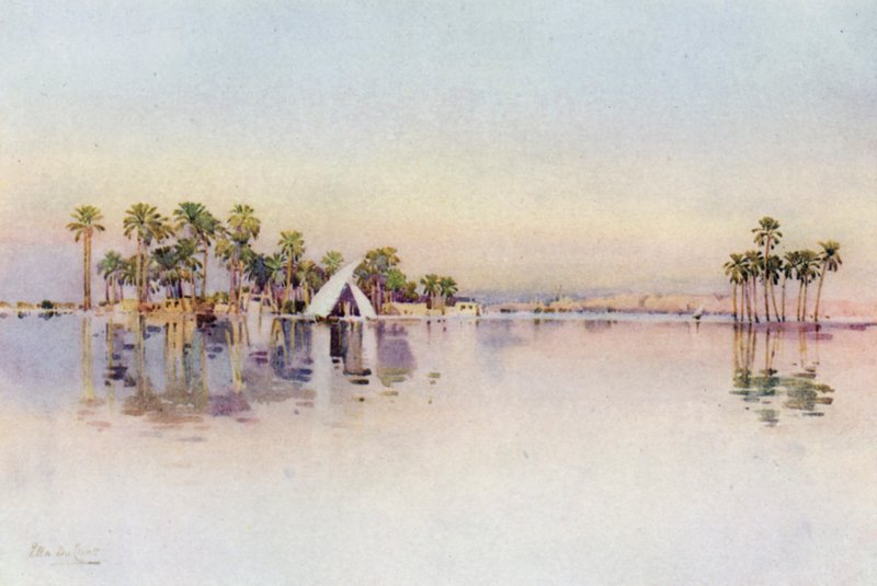 The Citadel from the inundated land at the base of the Pyramids by Ella Du Cane