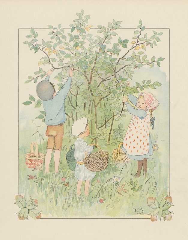 Illustration for Blondchen in Bluten by Elsa Beskow