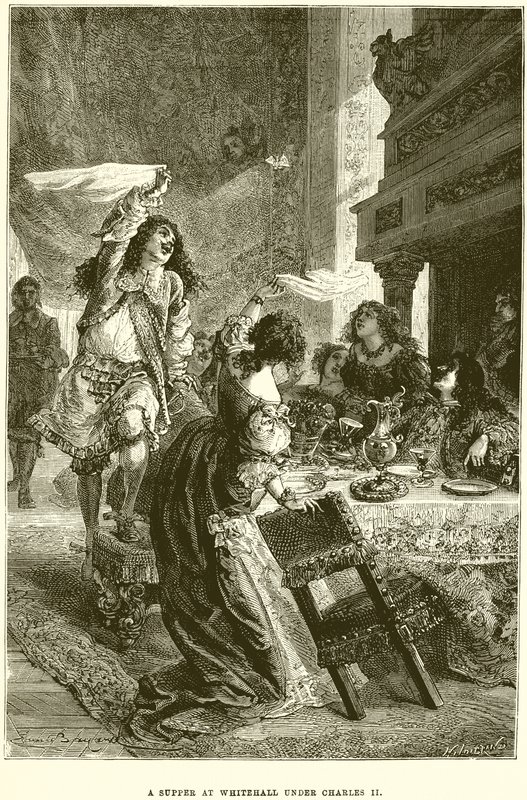 A Supper at Whitehall under Charles II by Emile Antoine Bayard