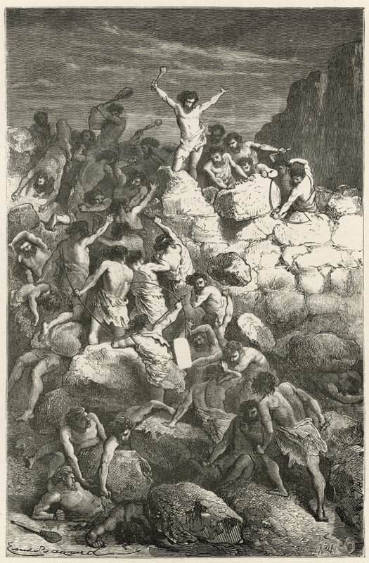 The First Regular Fights Between Men in the Stone Age, or the Entrenched Camp of Furfooz by Emile Antoine Bayard