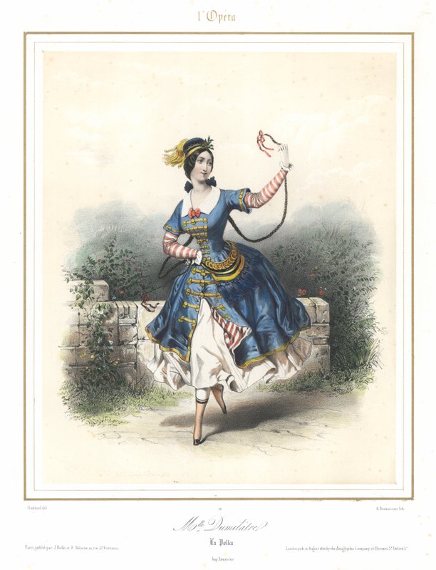 French ballet dancer Adele Dumilatre dancing at the Paris Opera, c1840 by Emile Desmaisons