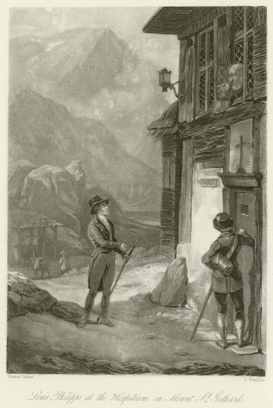 Louis Philippe at the Hospitium on Mount St. Gothard by Emile Jean Horace Vernet