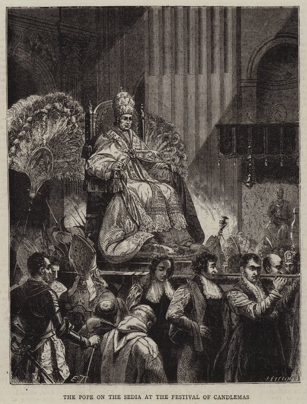The Pope on the Sedia at the Festival of Candlemas by Emile Theodore Therond
