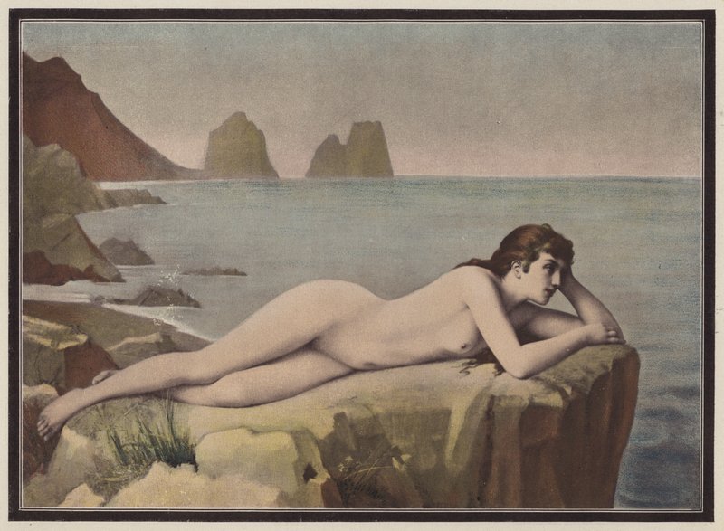 Delerium, woman lying on a clifftop by Emmanuel Benner