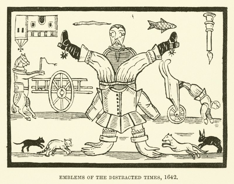 Emblems of the distracted times, 1642 by English School