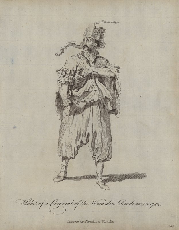 Habit of a Corporal of the Warasdin Pandours in 1742 by English School