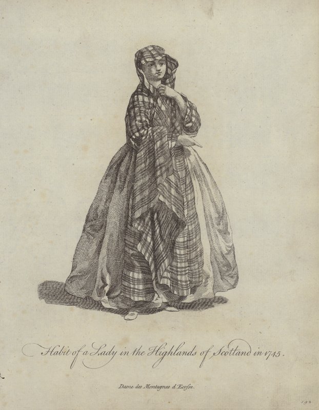 Habit of a Lady in the Highlands of Scotland in 1745 by English School
