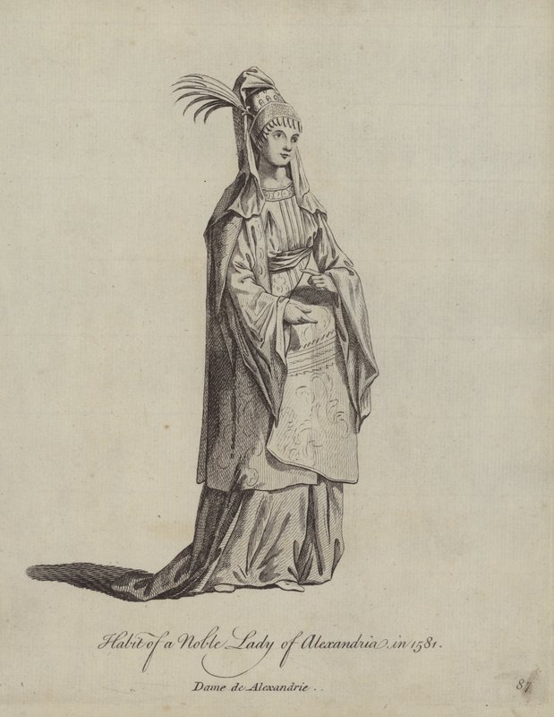 Habit of a Noble Lady of Alexandria in 1581 by English School