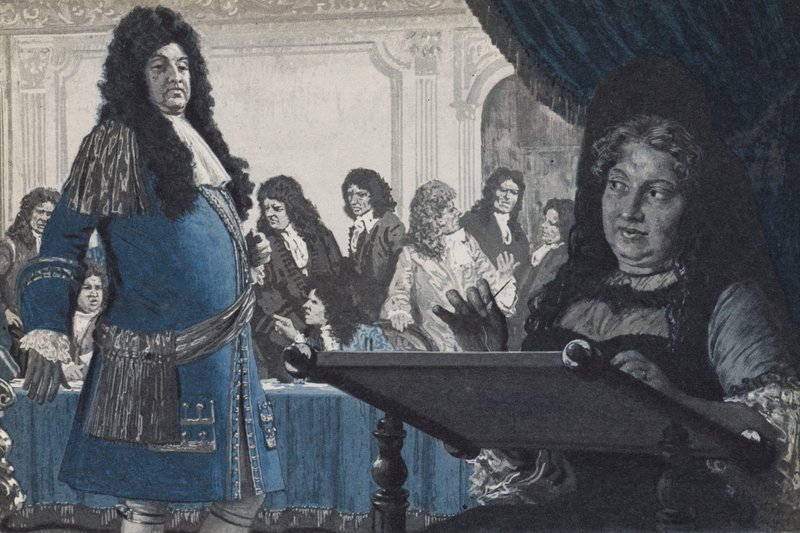 King Louis XIV Asking Advice from Madame Solidity by English School