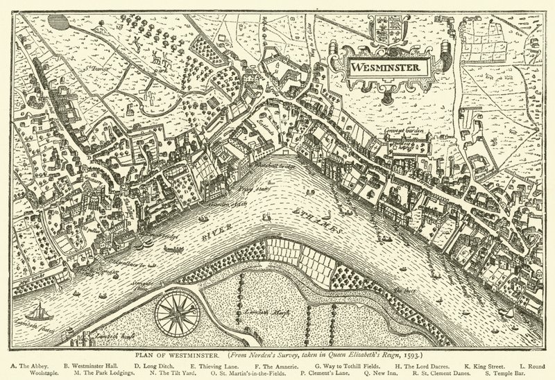 Plan of Westminster, from Norden