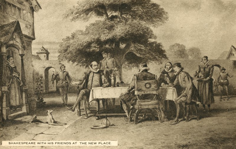 Shakespeare with His Friends at the New Place, Stratford On Avon by English School