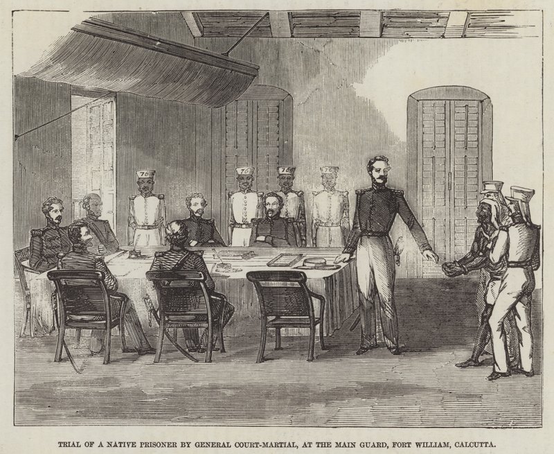 Trial of a Native Prisoner by General Court-Martial, at the Main Guard, Fort William, Calcutta by English School