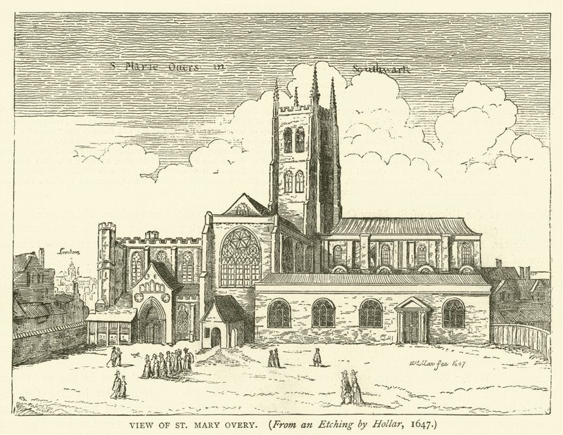 View of St. Mary Overy, from an Etching by Hollar, 1647 by English School