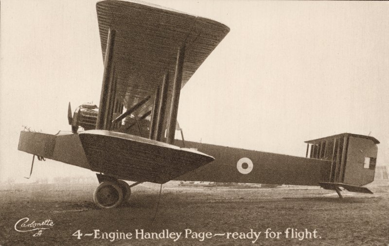 4-Engine Handley Page aircraft, ready for flight by English Photographer