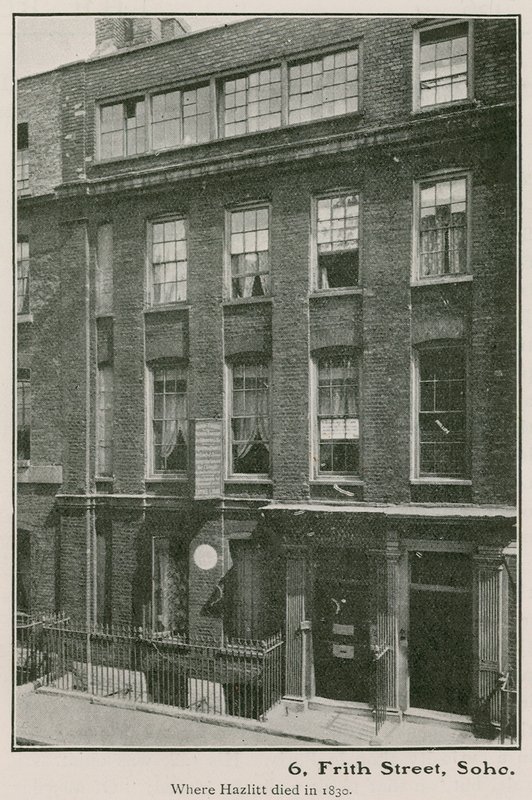 6 Frith Street, Soho, where Hazlitt died in 1830 by English Photographer