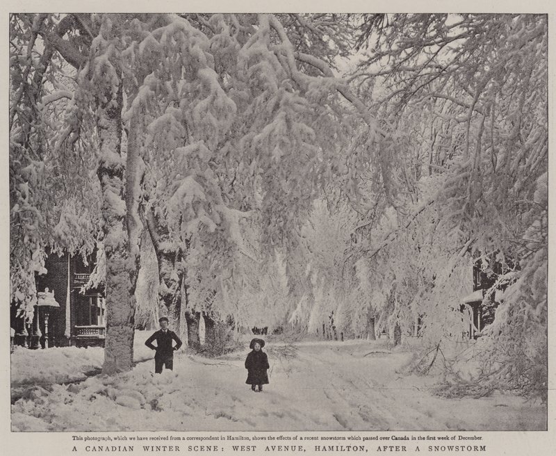 A Canadian Winter Scene, West Avenue, Hamilton, after a Snowstorm by English Photographer