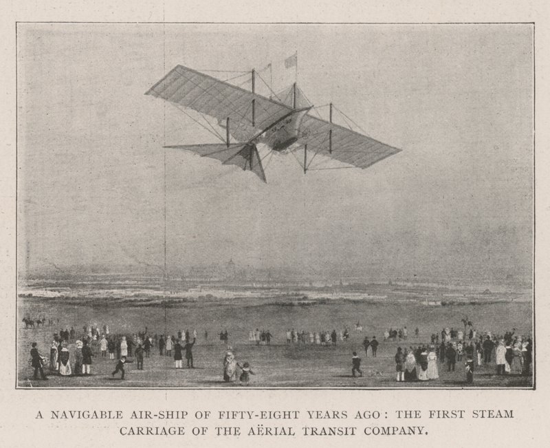 A Navigable Air-Ship of Fifty-Eight Years ago, the First Steam Carriage of the Aerial Transit Company by English Photographer
