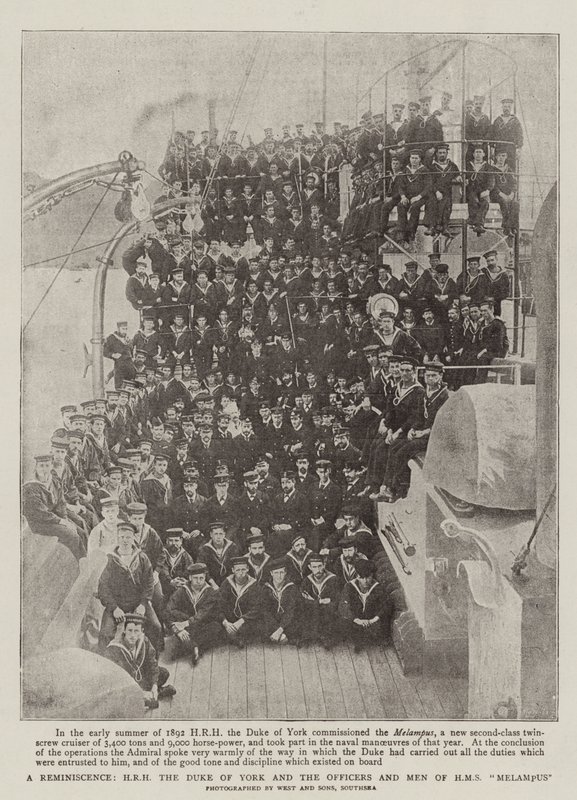 A Reminiscence, HRH the Duke of York and the Officers and Men of HMS Melampus by English Photographer