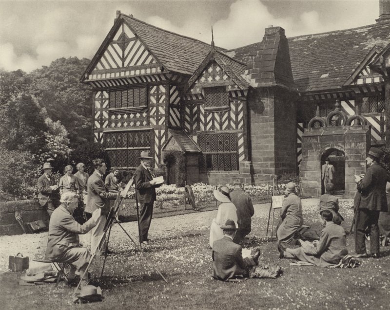 A Sketching Class at Speke Hall by English Photographer