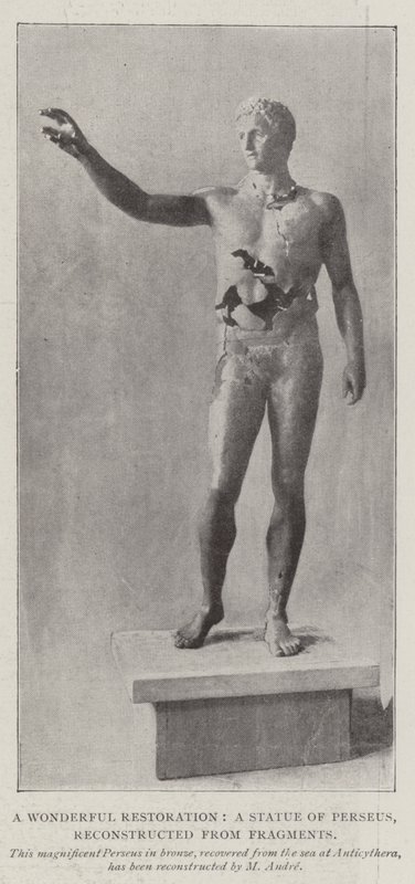 A Wonderful Restoration, a Statue of Perseus, reconstructed from Fragments by English Photographer