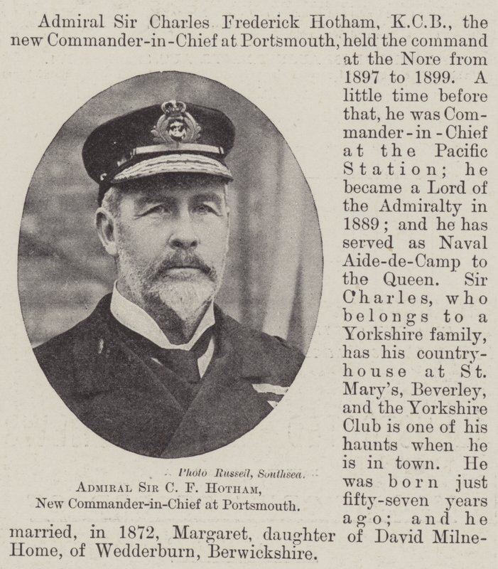 Admiral Sir C F Hotham, New Commander-in-Chief at Portsmouth by English Photographer