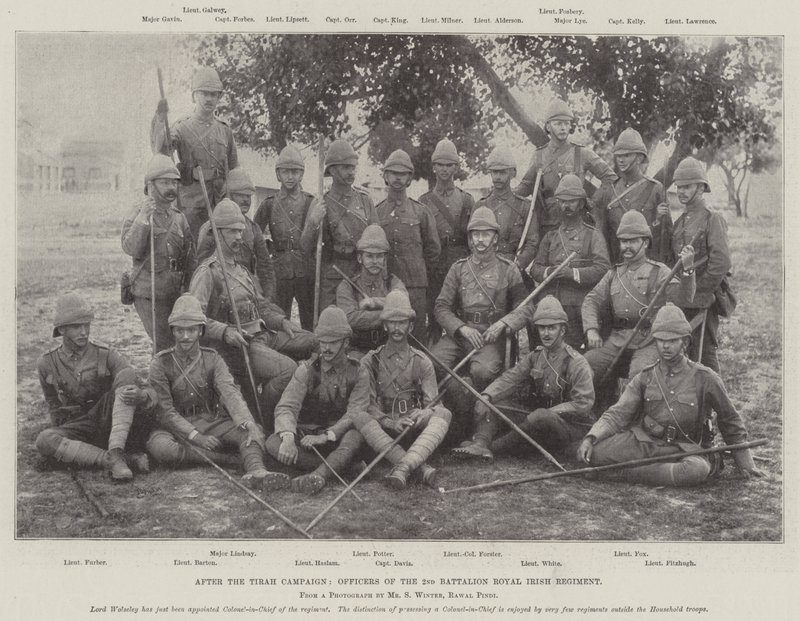 After the Tirah Campaign, Officers of the 2nd Battalion Royal Irish Regiment by English Photographer