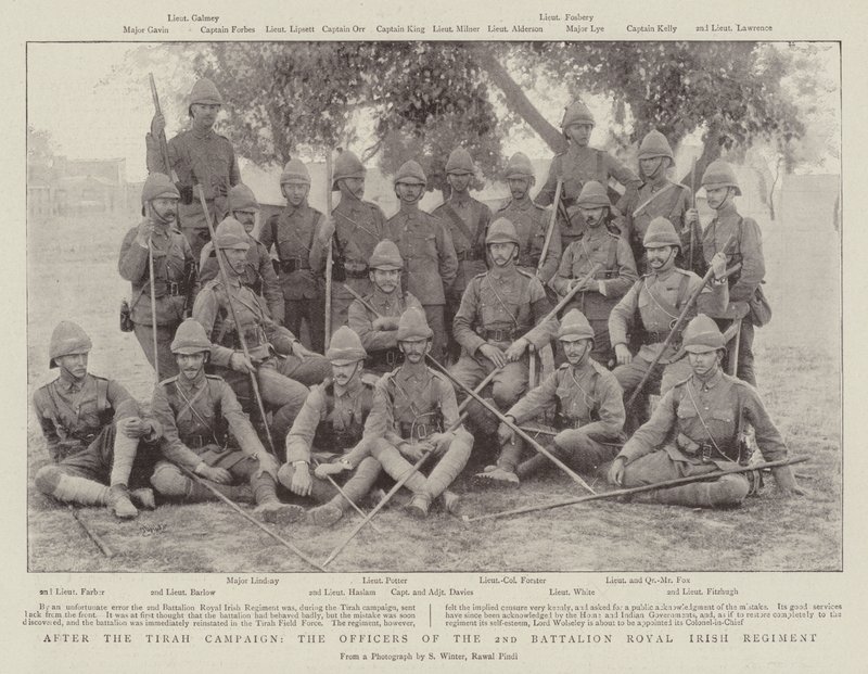 After the Tirah Campaign, the Officers of the 2nd Battalion Royal Irish Regiment by English Photographer