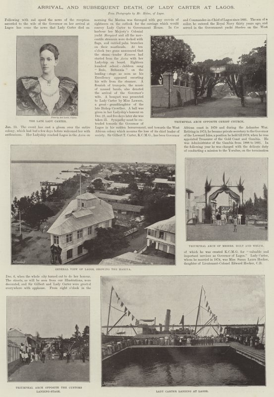 Arrival, and Subsequent Death, of Lady Carter at Lagos by English Photographer