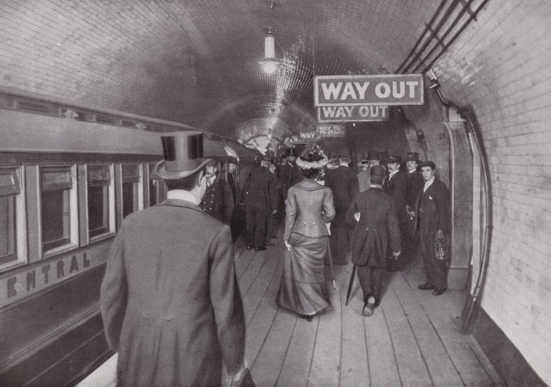 At the Bank Station of the Central London Railway, Exit by English Photographer