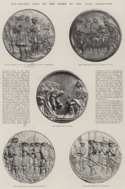 Bas-Reliefs lent by the Queen to the Paris Exhibition by English Photographer