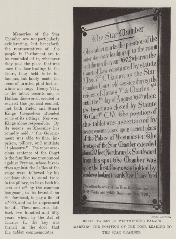Brass Tablet in Westminster Palace marking the Position of the Door leading to the Star Chamber by English Photographer