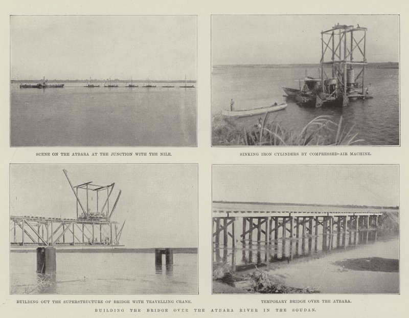Building the Bridge over the Atbara River in the Soudan by English Photographer