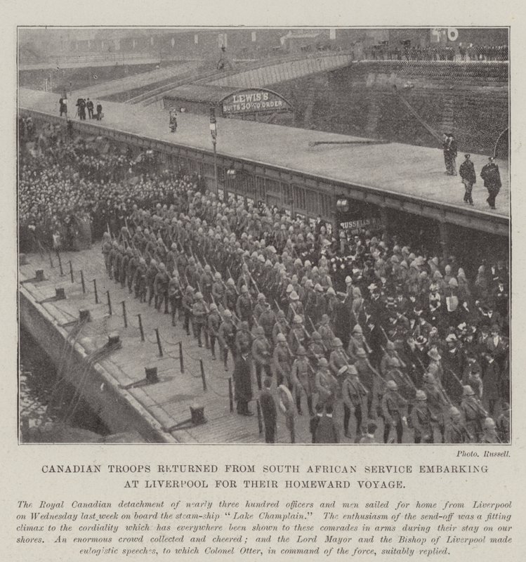 Canadian Troops Returning from South African Service Embarking at Liverpool for Their Homeward Voyage by English Photographer