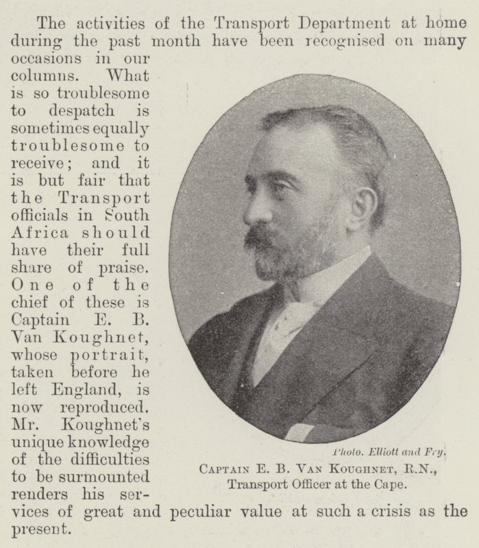 Captain E B Van Koughnet, RN, Transport Officer at the Cape by English Photographer