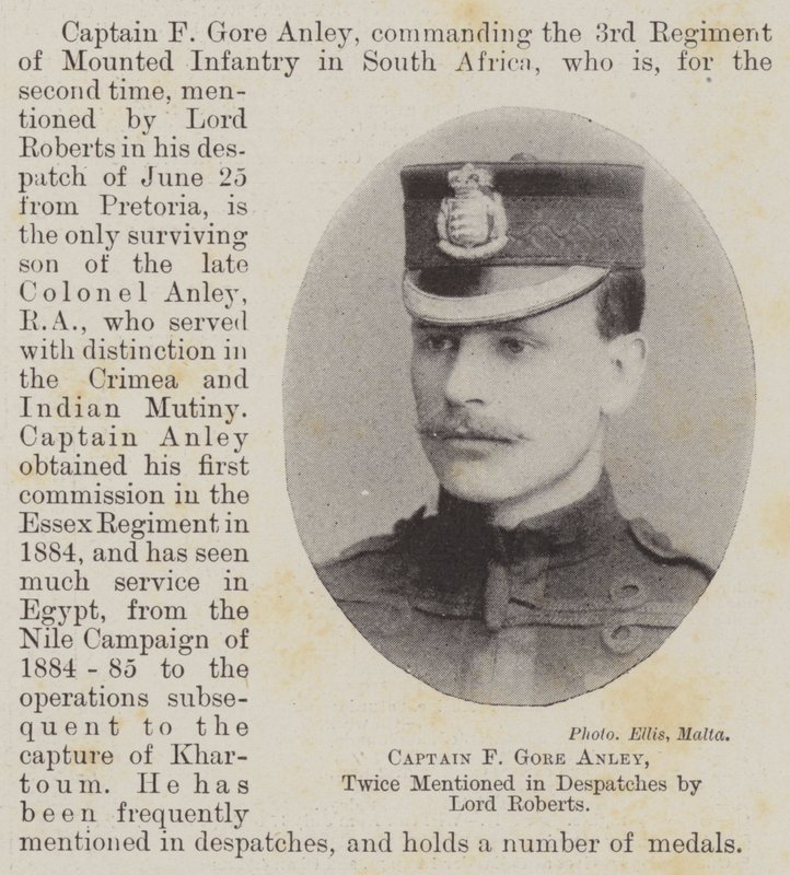 Captain F Gore Anley, Twice Mentioned in Despatches by Lord Roberts by English Photographer