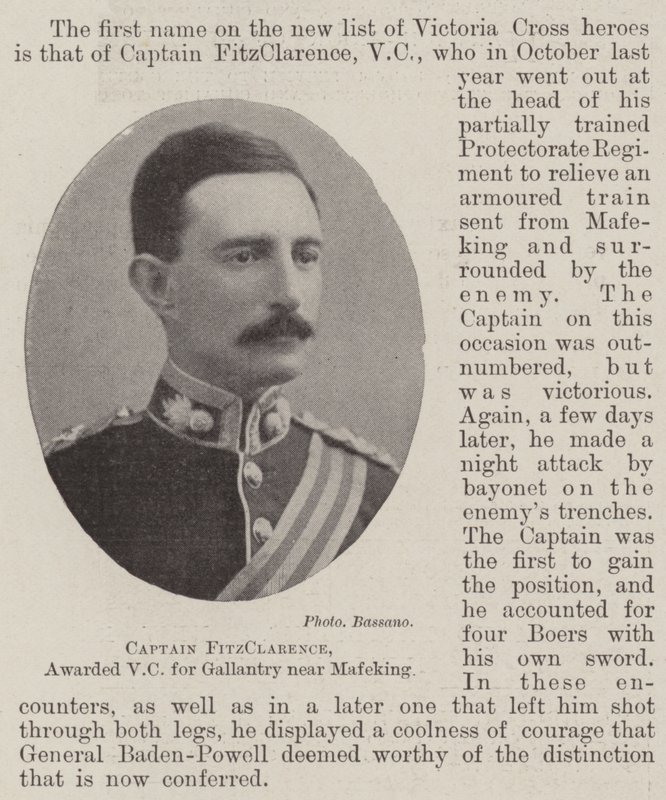 Captain FitzClarence, awarded VC for Gallantry near Mafeking by English Photographer