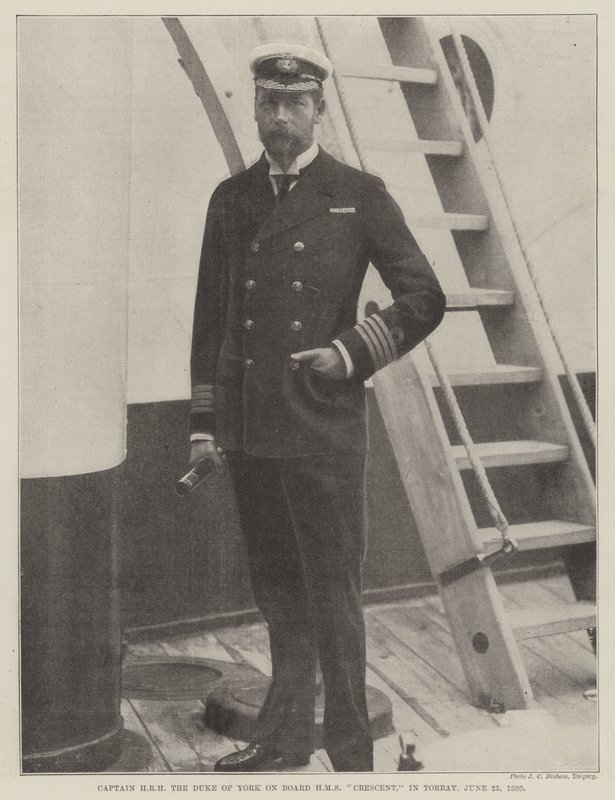 Captain HRH the Duke of York on Board HMS Crescent, in Torbay, 25 June 1898 by English Photographer